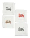Tiramisu Set Of 4 Give Thanks Calligraphy Cocktail Napkins