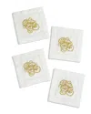 Tiramisu Set Of 4 Glittering New Year Cheers Cocktail Napkins In Gold