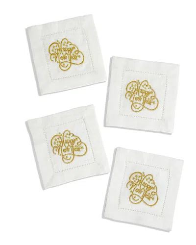 TIRAMISU TIRAMISU SET OF 4 GLITTERING NEW YEAR CHEERS COCKTAIL NAPKINS