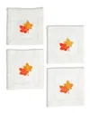 Tiramisu Set Of 4 Golden Harvest Cocktail Napkins In Orange