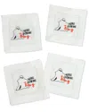 Tiramisu Set Of 4 Halloween Boo Cocktail Napkins In Orange
