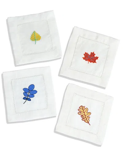 Tiramisu Set Of 4 Harvest Foliage Cocktail Napkins In Multi