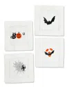 Tiramisu Set Of 4 Haunted Night Cocktail Napkins In Orange