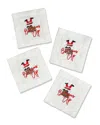 Tiramisu Set Of 4 Jolly Bottoms Up Cocktail Napkins In Red