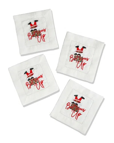 Tiramisu Set Of 4 Jolly Bottoms Up Cocktail Napkins In Red