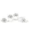 Tiramisu Set Of 4 Lunar Burst Napkin Rings In Silver