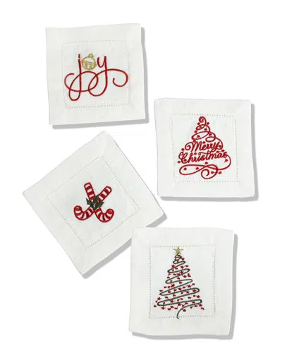 Tiramisu Set Of 4 Merry Moments Cocktail Napkins In Green