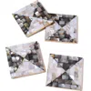 Tiramisu Set Of 4 Mother Of Pearl Resin Coasters In Multi