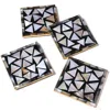 Tiramisu Set Of 4 Mother Of Pearl Resin Coasters In Multi
