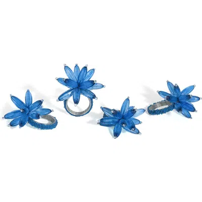 Tiramisu Set Of 4 Napkin Rings In Blue