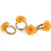 Tiramisu Sunkissed Bloom Napkin Rings In Orange