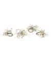 Tiramisu Set Of 4 Opaline Bloom Napkin Rings