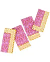 Tiramisu Set Of 4 Orchid Luxe Block Print Napkins In Yellow