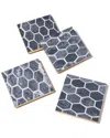 Tiramisu Set Of 4 Resin Coasters In Grey