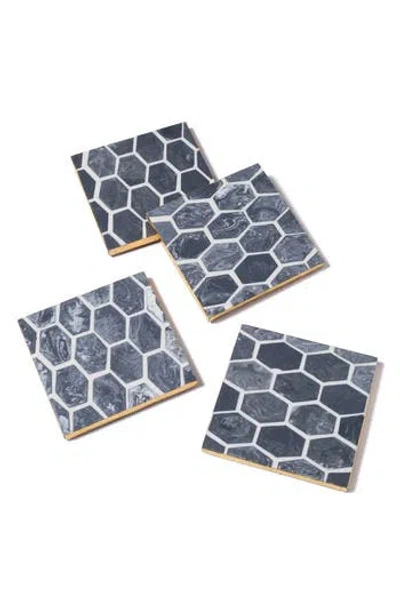 Tiramisu Set Of 4 Resin Coasters In Gray