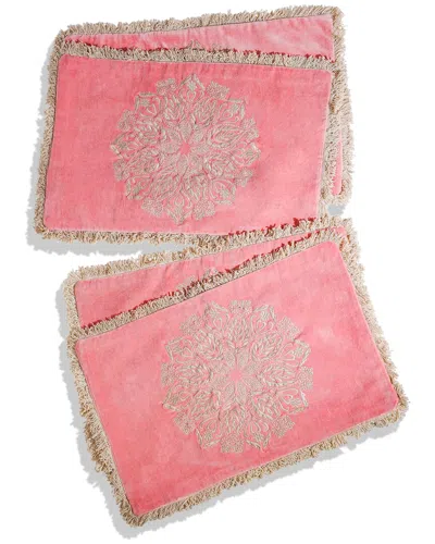 Tiramisu Set Of 4 Soleil Velvet Placemat In Pink
