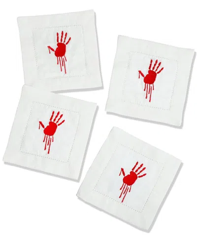 Tiramisu Set Of 4 Spooky Sips Cocktail Napkins In Red