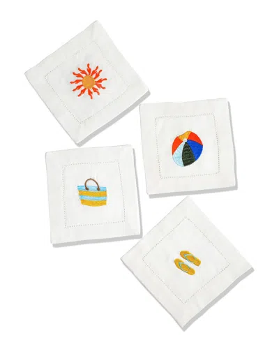 Tiramisu Set Of 4 Summer Breeze Cocktail Napkins In Multi