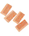Tiramisu Set Of 4 Tangerine Twirl Block Print Napkins In Orange