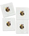 Tiramisu Set Of 4 Thanksgiving Turkey Cocktail Napkins In Brown
