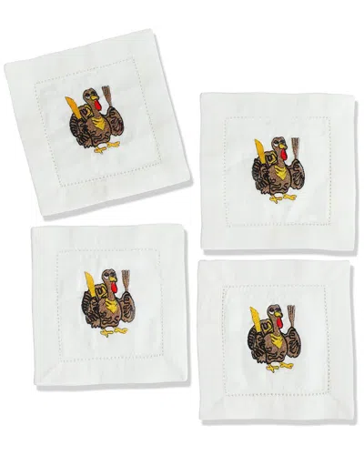 TIRAMISU TIRAMISU SET OF 4 THANKSGIVING TURKEY COCKTAIL NAPKINS