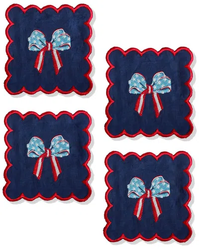 Tiramisu Set Of 4 The Liberty Bow Cocktail Napkins In Blue