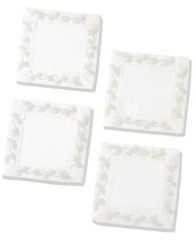 Tiramisu Set Of 4 The Seraphina Beaded Cocktail Napkins In White