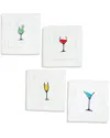 Tiramisu Set Of 4 Embroidered Linen Napkins In White