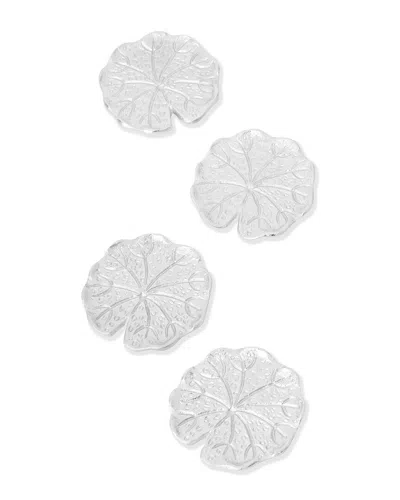 Tiramisu Set Of 4 Victoria Argentum Lily Pad Coasters In White