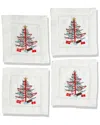 Tiramisu Set Of 4 Winter Wonderland Cocktail Napkins In Green