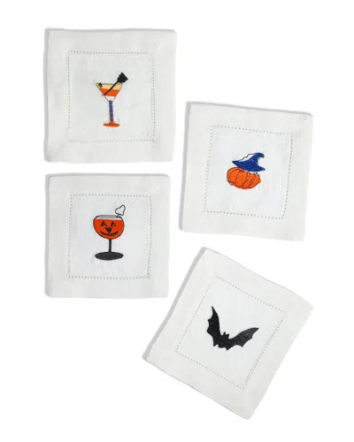 Tiramisu Set Of 4 Witch's Brew Cocktail Napkins In Orange