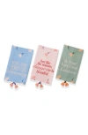 Tiramisu Set Of Three Daily Affirmation Pastel Kitchen Towels In Multi