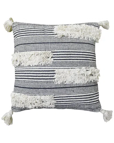 Tiramisu Shag Handwoven Polyfilled Cushion In Black