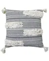 Tiramisu Shag Handwoven Polyfilled Cushion In Black