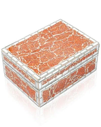 Tiramisu Sienna Crackle Mosaic Decorative Box In Pink