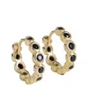 Tiramisu Silver 0.56 Ct. Tw. Black Spinel Hoops