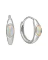 Tiramisu Silver 0.60 Ct. Tw. Ethiopian Opal Huggie Earrings