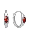 Tiramisu Silver 0.60 Ct. Tw. Garnet Huggie Earrings