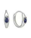 Tiramisu Silver 0.60 Ct. Tw. Labradorite Huggie Earrings