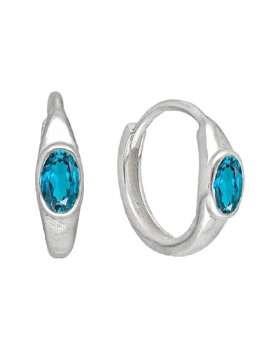 Tiramisu Silver 0.60 Ct. Tw. London Blue Topaz Huggie Earrings In Gold