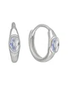 Tiramisu Silver 0.60 Ct. Tw. Rainbow Moonstone Huggie Earrings