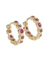 Tiramisu Silver 0.64 Ct. Tw. Lab-grown Ruby Hoops