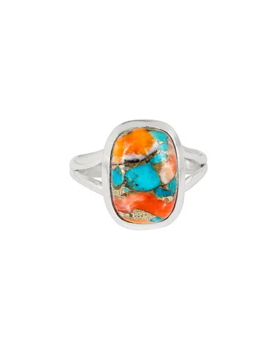 TIRAMISU TIRAMISU SILVER 0.68 CT. TW. OYSTER COPPER TURQUOISE RING