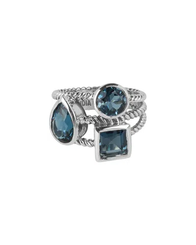 Tiramisu Silver 0.79 Ct. Tw. London Blue Topaz Ring In Multi