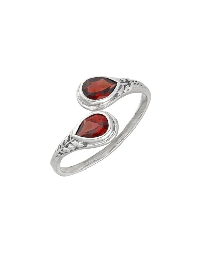 Tiramisu Silver 1.03 Ct. Tw. Garnet Ring In Metallic