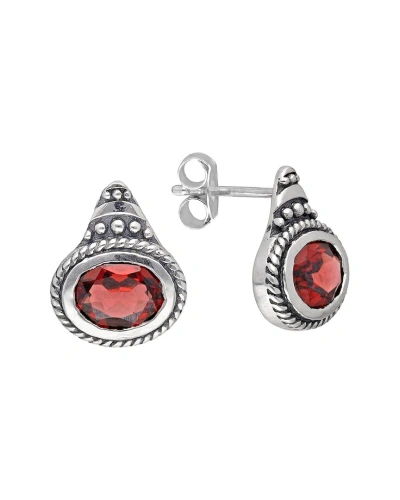 Tiramisu Silver 1.47 Ct. Tw. Garnet Earrings In Metallic