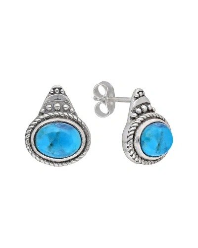 Tiramisu Silver 1.50 Ct. Tw. Blue Mohave Turquoise Earrings In Metallic
