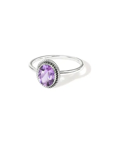 Tiramisu Silver 1.00 Ct. Tw. Amethyst Solitaire Ring