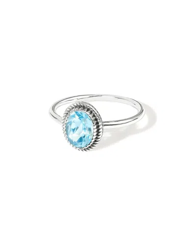 Tiramisu Silver 1.00 Ct. Tw. Blue Topaz Solitaire Ring In Metallic