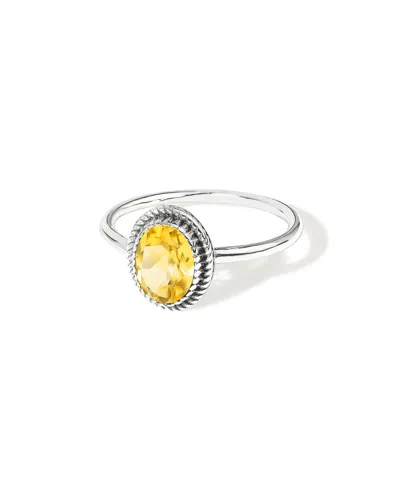 Tiramisu Silver 1.00 Ct. Tw. Citrine Solitaire Ring In Yellow